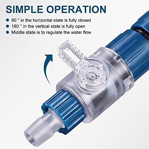 MiOYOOW Aquarium Hose Valve, Fish Tank Hose Connector Fishbowl Water Flow Control Valve with Quick Release Handle for Aquariums Fish Tanks - size: 12mm