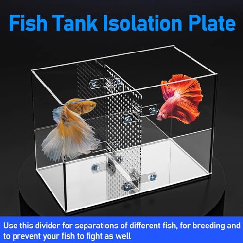 Acrylic Fish Tank Divider - Transparent Aquarium Partition Board for Fish Separation & Tank Organization, 60x75cm (23.6x29.5in) Baffle Cover Net - size: 60x75cm/23.6x29.52in