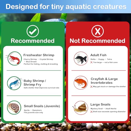 2 Pack Aquarium Shrimp Hide Cave, Porous Shrimp Hideout Shelter for Breeding & Molting, Detachable Tunnel Ornament for Fish Tank, Shrimp & Small Fish (Green) - color: Green