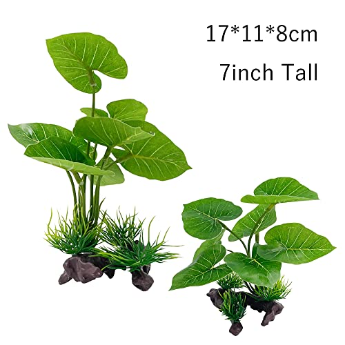 Fish Tank Decoration Aquarium Decoration 3 Pieces Ornament Betta Silk Leaf Cushion Hammock Artificial Driftwood Cave Goldfish Bowl Accessories (Mixed Leaf Set-G)