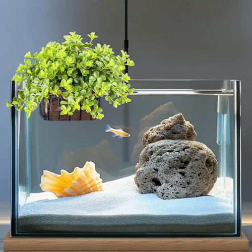 4 Pcs Aquarium Plant Holder,Hanging Fish Tank Plant Pot Aquarium Planter Cups,Suitable for Fish Tank Scene Arrangement of a Variety of Plants Hydroponics