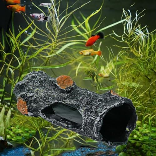 Hollow Tree Trunk Ornament PVC House Cave Decorative Aquarium Shrimp Hide Creative Simulation Fish(Style A)