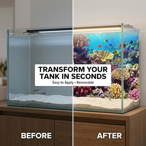 4 Pack Aquarium Background, 24x12 Inch Polyester Cloth Decor for Fish Tank, Set of Undersea Coral Rock & Plant Décor Backgrounds, Aquatic Themed Decorations - size: 24*12inch