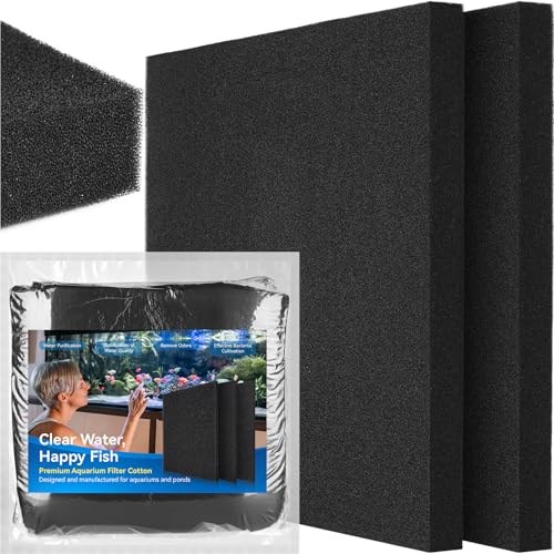 Borlech Aquarium Bio Filter Sponge Pad - Cut-to-Size Aquarium Filter Media for Fish Tank, Pond, Sump - Mechanical & Biological Filtration (18.5"x18.5"x1.6", 50PPI, 2 Pack) - size: 18.5"x18.5"x1.6" (50PPI) 2 PACK
