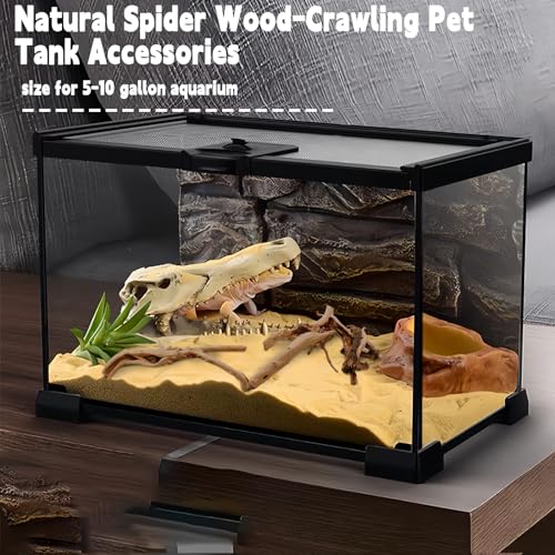 Hamiledyi 6PCS Aquarium Driftwood 6-8in Natural Spider Wood Branches Reptiles Aquarium Fish Tank Decoration Assorted - size: M:Spiderwood (6-8in 6PCS)