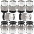 3/8 Air hose fittings, Push to Connect Air fittings Male Straight 3/8 Inch Tube OD x 3/8 NPT Thread Fitting (Pack of 10) - size: OD 3/8 - NPT 3/8, style: Male thread
