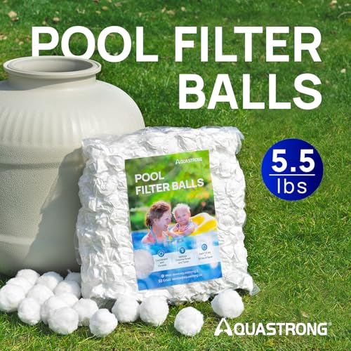 AQUASTRONG Pool Filter Balls for Sand Filters, 5.5 lbs Reusable Pool Sand Filter Balls (Replaces 180 lbs of Sand), Efficient Water Filtration Pool Filter Balls for Swimming Pools, Filter Pumps - color: White, size: 5.5lbs