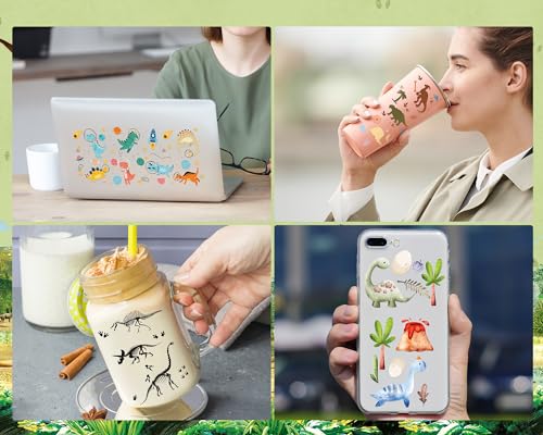 Rngmsi UV DTF Cup Wraps - 8 Sheets Dinosaur UV DTF Wraps for 16 oz Glass Cups DIY Wood Crafts Water Bottle - style: Dinosaur