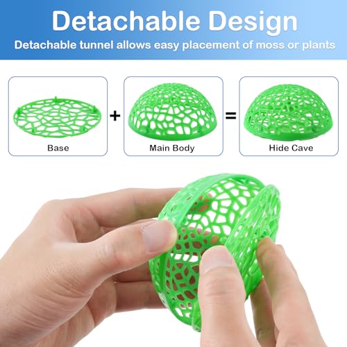 2 Pack Aquarium Shrimp Hide Cave, Porous Shrimp Hideout Shelter for Breeding & Molting, Detachable Tunnel Ornament for Fish Tank, Shrimp & Small Fish (Green) - color: Green