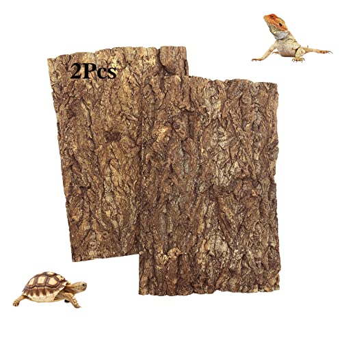 Tfwadmx 2PCS Cork Tile Terrarium Background 15.7"x11.8" Reptile Bark Backdrop Wall Decor 3D Bearded Dragon Tank Climbing Mat Decoration for Gecko Lizard Tortoise Chameleon - size: 2Pcs-15.7"x11.8"
