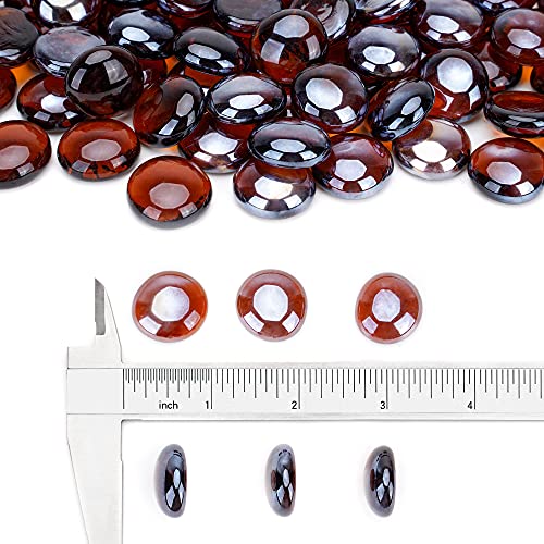 Stanbroil 10-Pound Fire Glass Beads - 1/2 inch Luster Fire Glass Drops for Fireplace Fire Pit | Gas Log Sets | Landscaping | Fish Tank, Amber Luster - color: Amber Luster