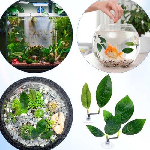 3 Pack Betta Leaf Hammock Plant Leaf Pad Betta Fish Pad Plastic Suction Cup Tank Accessories Aquarium Décor Improves Betta's Health by Simulating The Natural Habitat Spawning Grounds Breeding Bed