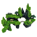Tfwadmx Fish Tank Mountain View Decoration Aquarium Stone Ornament Bridge with Moss Tree House Cave for Small Betta Shrimp Hide
