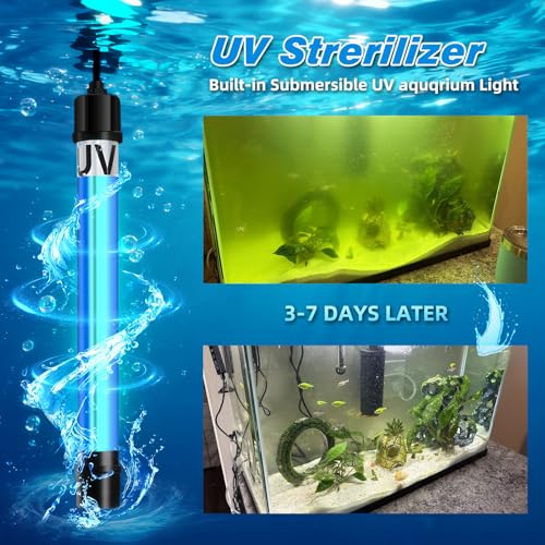 500GPH Aquarium Filter, UV Sterilizer for Aquarium for 75-200 Gallon, Submersible Pump Filter for Green Water Algae Clean, Ultra-Silent Green Killing Machine with Fish Tank & Turtle Tank Deodorization - size: Aquarium Filter for 75-200 Gallon