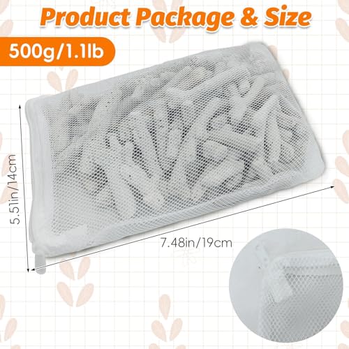 1.1lb/500g Crushed Coral for Aquarium Reusable Crushed Coral for Freshwater Aquarium with Mesh Bag Fish Tank Filter Media to Raise pH Filter Media