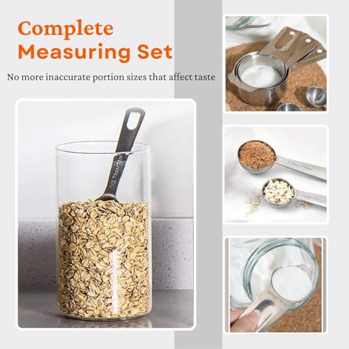 30PCS Measuring Cups and Spoons Set, 7 Nesting Measuring Cups, 18 Measuring Spoons and 5 Mini Spoons, Stainless Steel Kitchen Measuring Set for Dry and Liquid Ingredients, Perfect for Cooking & Baking - size: 30PCS Set