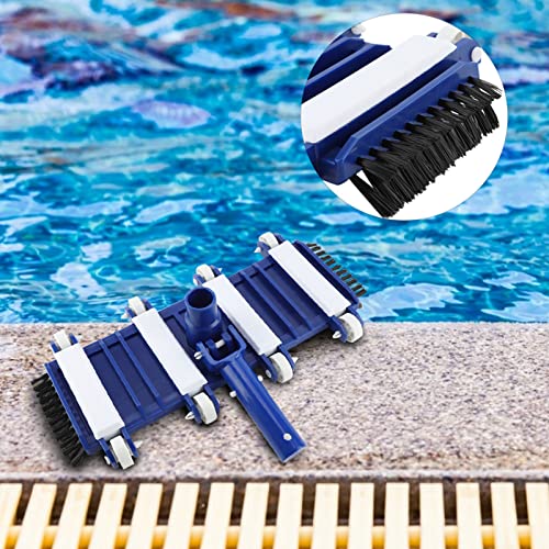 Fdit Swimming Pool Vacuum Brush, 38cm Wide Head with Soft for 1.5 Inch Hose Connector, Attaches to 1.25 Inch Extension Pole for Pool Spa Aquarium Cleaning