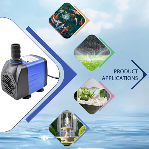 Submersible Water Pump 10W 158GPH AC 110V FishTank Pump 4.1ft High Liftfor Aquarium Hydroponics - color: 10w 600l/H