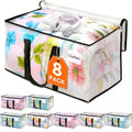 HomeHacks Clear Moving Bags Heavy Duty 8 Pack, Storage Bags with Zipper, Extra Thick Handles & Waterproof Packing Boxes for Moving, Camping, Home Organization 125L/33Gal (28.7"x16.5"x16.1") - size: 125L