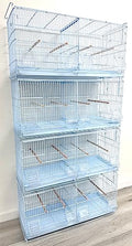 Large White Stackable Breeder Bird Flight Cage Side Breeding Nest Box Door with Center Removable Divider (White, 30"x11"x15"H Lot-4) - color: White