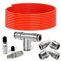 Air Line Kit for Air Spring Bag Suspension Fitting, 20 Feet of Tubing Airbag Line with 1/4 NPT DOT Air Fittings, Elbow Fitting Fit for Air Shock Line Air Suspension in Truck Trailer