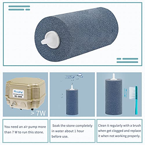 Pawfly Aquarium 4 Inch Air Stone Cylinder for Larger Pumps Bubble Diffuser Release Tool for Buckets Fish Tanks Outdoor Garden Ponds and DWC Reservoirs, 4 Pack - size: 4x2" (4 Pack)