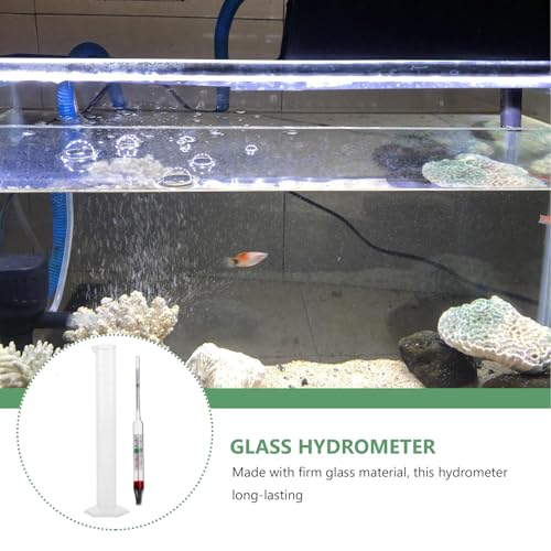 BESTYASH Aquarium Salinity Hydrometer Kit with 100ml Plastic Graduated Cylinder, Saltwater Hydrometer for Fish Tank, Accurate Marine Water Salinity Tester for Aquatic and Reef Use