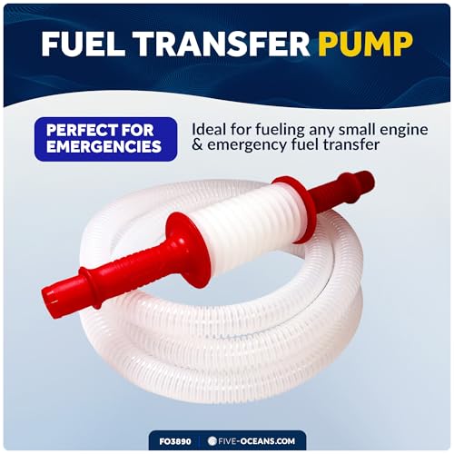 Five Oceans Fuel Transfer Pump - Mini Syphon Manual Sucker Pump Set - Trasfer Pump, Gasoline Transfer Pump - Extractor Hose Pump - FO3890