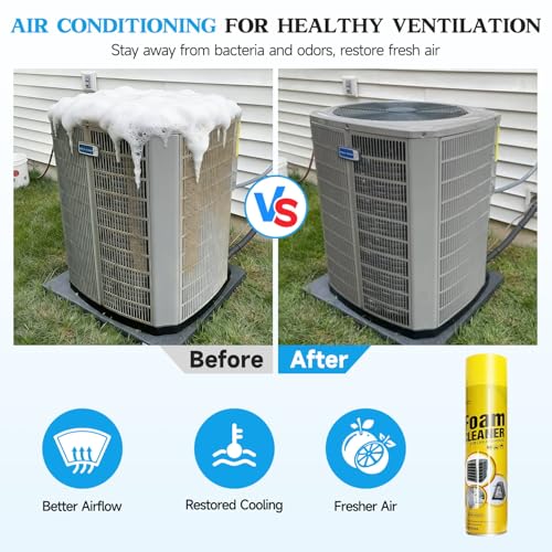 YIYAO Foam Blaster AC Coil Cleaner for AC Unit Kit, Include 3-Piece Set of Air Conditioner Condenser Fin Cleaning Brush Coil Cleaning Brush