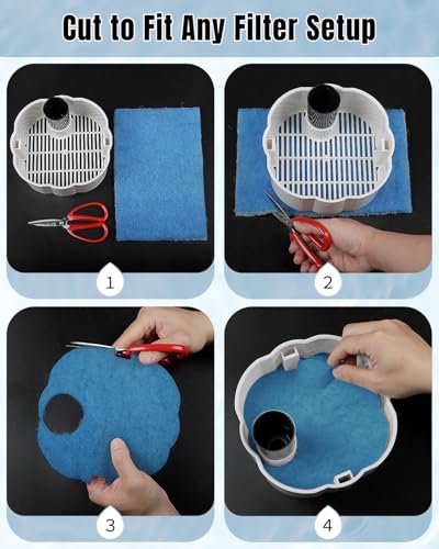 Pawfly Aquarium Filter Floss Roll, 79 x 12 x 1.2 Inch Cuttable Aquarium Filter Pad, Blue and White Aquarium Filter Media Roll for Freshwater Saltwater Fish Tanks & Small Ponds