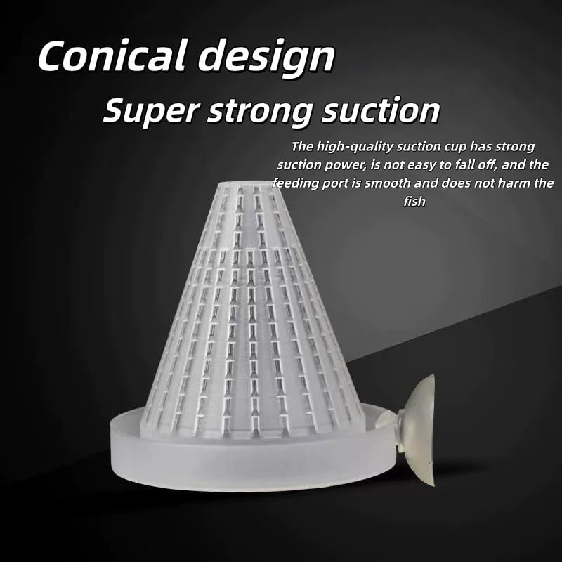 2PCS Plastic Bloodworm Feeding Cones with Suction Cup, Transparent Aquarium Nematode Feeder for Live Bait, 2.56 Inch Feeding Cup for Fish, Fish Tank Accessories