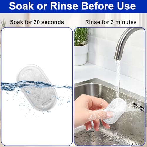 Cat Water Fountain Filter Replacement 24 Pack Filters & Sponges for 67oz/2L & 108oz/3.2L Stainless Steel Pet Water Fountain Filters (12 Filters & 12 Sponges)
