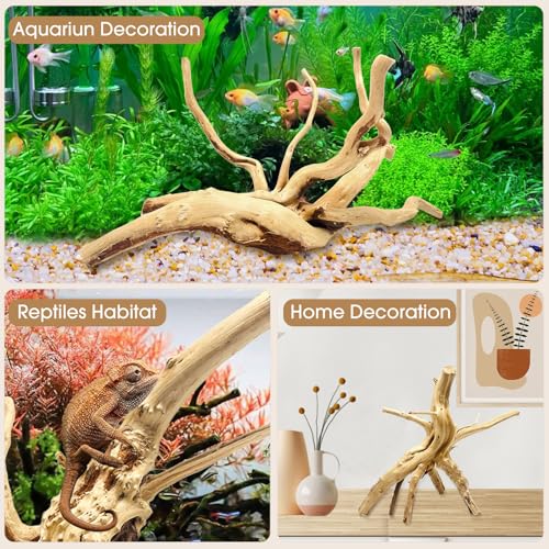 Jorewood Natural Large Spiderwood Driftwood for Aquarium Decor Rptile Fish Tank Decoration Assort Branch 7-11'' 3 Pcs - size: Spiderwood 7 to 11 Inch (Pack of 3)