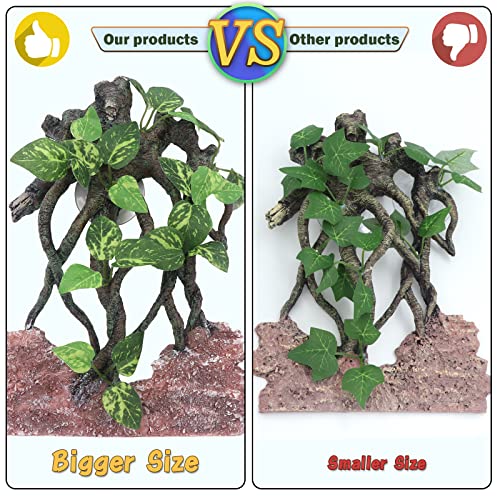 AQUA KT Reptile Climb Tree Branch Rock Background Decoration with Suction Cup for Terrarium Amphibian Lizard Snake - color: Terrarium Background