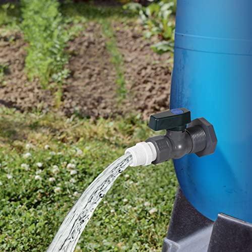 Suswillhit Rain Barrel Spigot Kit - Water Barrel PVC Garden Diverter Kit with Bulkhead Fitting Hose Faucet Adapter and Thread Seal Tape for Water Tanks, Aquariums, Tubs, Pools, Garden Barrels(1 Pack) - color: 1Pack