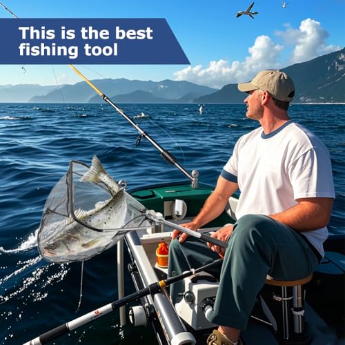 Fishing Net Foldable Minnow Nets with Aluminum Collapsible Telescopic Pole Handle and Nylon Mesh, Small Fishing Landing Net, Safe Fish Catching or Releasing