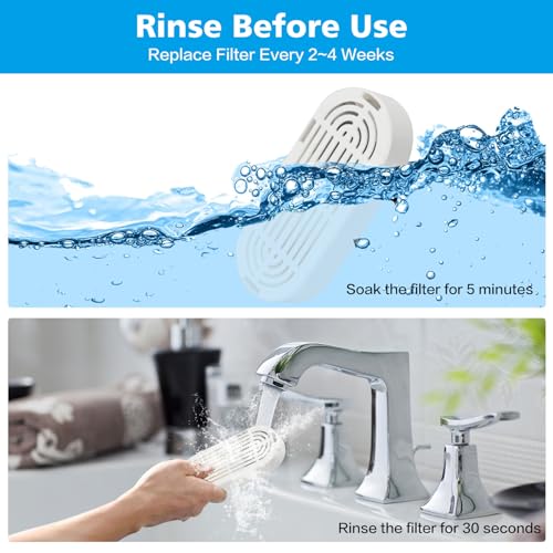 Cat Water Fountain Filter,Pet Fountain Filters Replacement for 3.2L/108oz Cat Drinking Fountain and 4L/134oz Stainless Steel Pet Water Fountain,Cat Fountain Filter Replacement with Pre-Filter Sponges