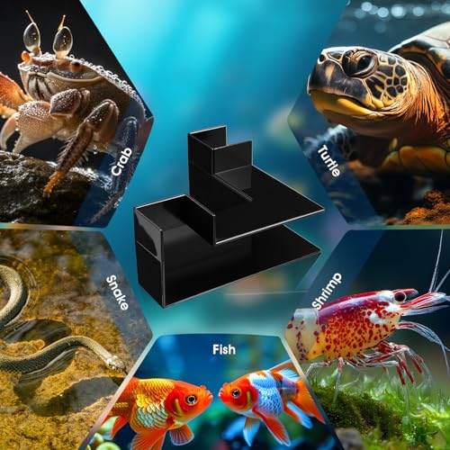 Black Aquarium Cave- Dual-Entrance Fish Tank Tunnel for Aquarium Shrimp & Fish Hideout Underground Tunnel