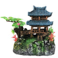 SLOCME Aquarium Classical Resin Castle Decorations - Fish Tank Realistic Details, Green Leaf Aquarium Accessories