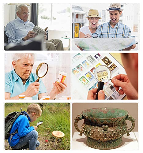 Lighted Magnifying Glass Handheld，10X / 25X Large Magnifying Glass with Light，Led Magnifiers for Seniors,Reading Books, Medicine Bottle Small Font