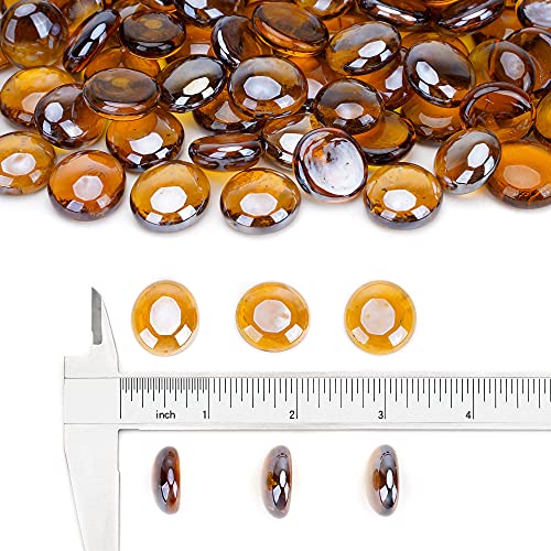 Stanbroil 10-Pound Fire Glass Beads - 1/2 inch Luster Fire Glass Drops for Fireplace Fire Pit | Gas Log Sets | Landscaping | Fish Tank, Caramel Luster - color: Caramel Luster