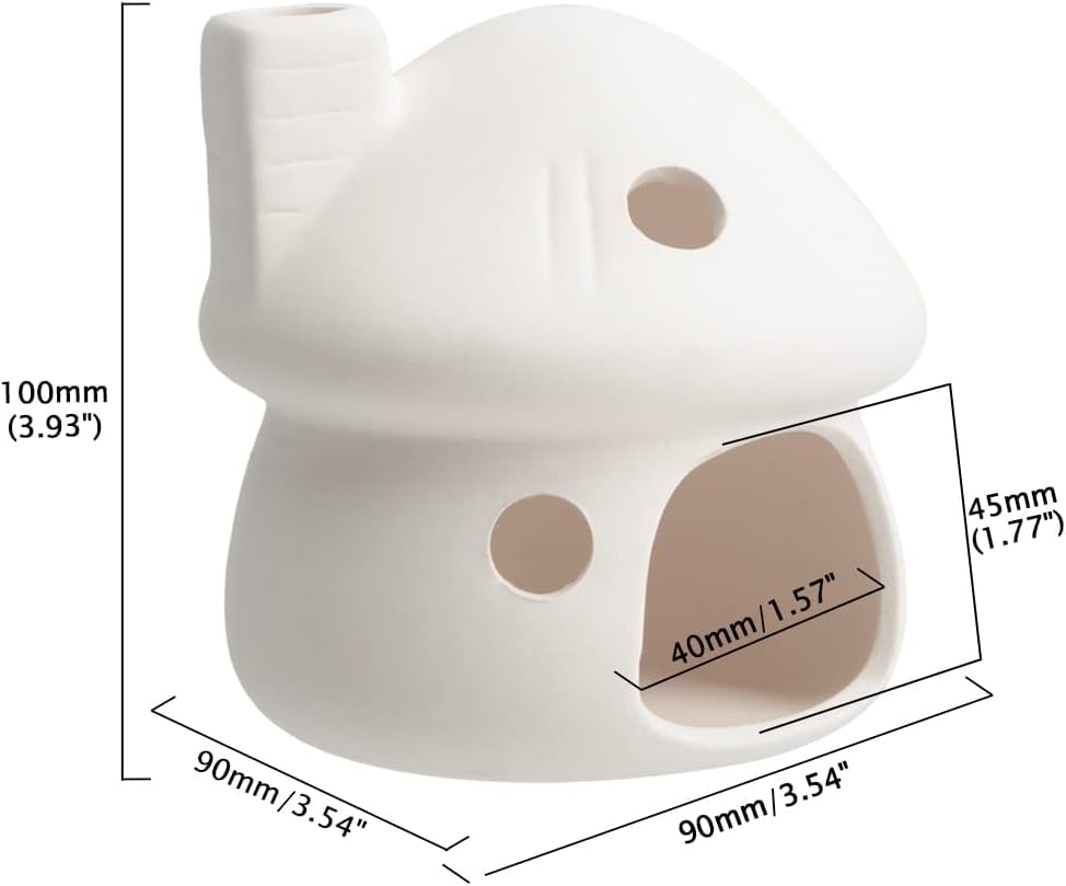 RUIAN Upgrade Aquarium Mushroom House Ceramic Cave Decorations for Pleco Shrimp to Rest and Breed, Hiding (White) - color: Mushroom(white)
