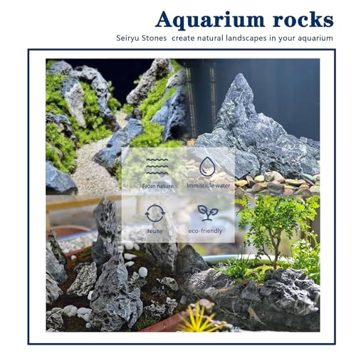 Seiryu Stone Natural Stone Rocks Fish Tank Decor Rocks for Aquariums Landscaping Model Tank Decoration Aquarium Miniature -20lb (2-8 inch) - size: 20Lb (2-8 inch)