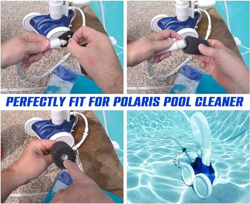 for Polaris Pool Cleaner Parts, 6 Pack Sweep Hose Tail Scrubbers Replacement for Sweep Pool Cleaner Fits Polaris 180 280 360 380 480 3900 - color: Black-6 Pack