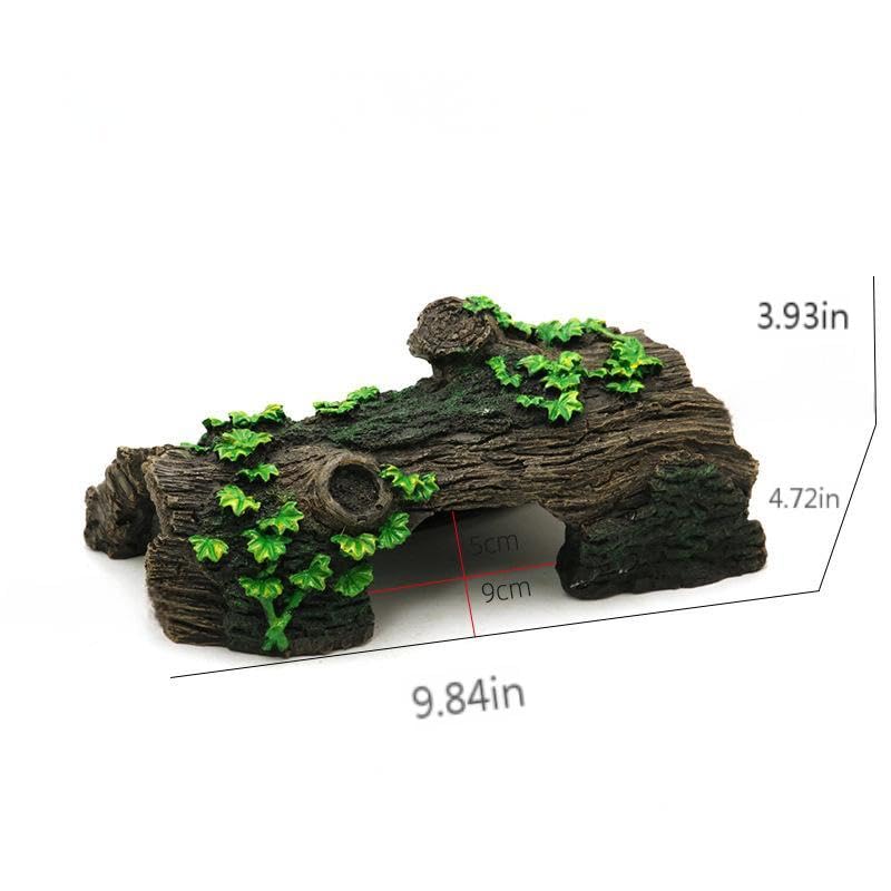 Aquarium Driftwood Log Decoration, Fish Tank Hidden cave Decoration, Aquarium Decoration, Fish Tank Accessories, Fish and Shrimp Hiding Place, shelter 9.84x4.72x3.93 inches