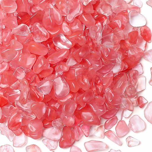 Cherry Quartz 1LB Aquarium Gravel Rocks Bulk Wholesale Tumbled Crystals Stones Chips Crushed Reiki Energy Balancing Gemstones for Planters Vase Filler Fountain Fish Tank Potted Decor - color: Cherry Quartz, size: 1 Pound