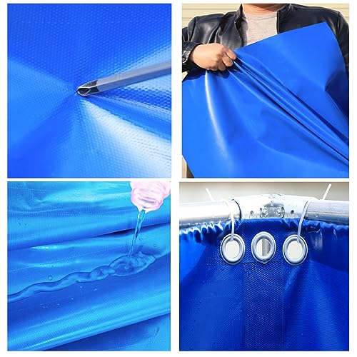 PVC Canvas Pond with Drain Valve - 0.5mm Tarp Aquarium Pool for Saltwater Fish, Koi, Turtles - Durable Temporary Holding Tank for Outdoor Swimming and Water Storage - size: 0.8x0.8x0.5m