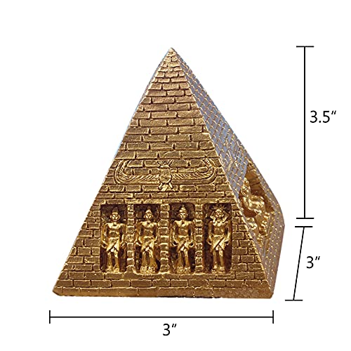 Egypt Pyramid Statues Reptile Small Pharaoh Figurine Sculpture Gold Aquarium Terrarium Fish Tank Decorations Ornament Turtle Lizard Tanks Egyptian Décor