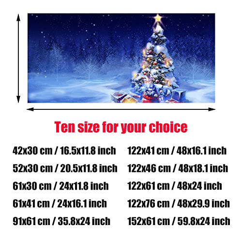 Christmas Aquarium Background Christmas Tree Art Painting Sticker, Fish Tank Background Wallpaper Decoration, Thicken 3D Effect PVC Adhesive Poster,91x61cm