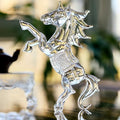 YU FENG Crystal Horse Figurine Collectible 6.3inch, Clear Glass Rearing Horse Statue, Animal Home Decor Table Centerpiece, 2026 Year of The Horse Gift - style: Horse